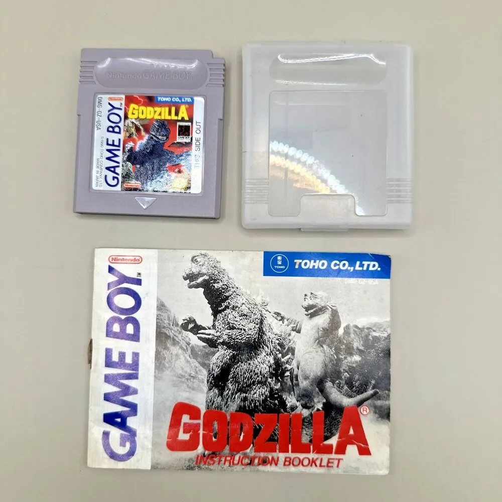 Godzilla Nintendo Game Boy GB 1990 Cartridge Manual Tested